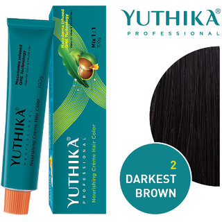 Yuthika Professional Creme Hair Color 100gm Darkest Brown 2.0 Yuthika Professional Creme Hair Color 100gm Darkest Brown 2.0