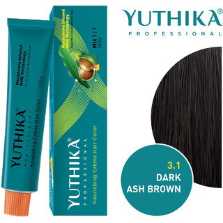 Yuthika Professional Creme Hair Color 100gm Dark Ash Brown 3.1 Yuthika Professional Creme Hair Color 100gm Dark Ash Brown 3.1