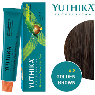                       Yuthika Professional Creme Hair Color 100gm Golden Brown 4.3                                              