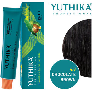Yuthika Professional Creme Hair Color 100gm Chocolate Brown 4.8 Yuthika Professional Creme Hair Color 100gm Chocolate Brown 4.8