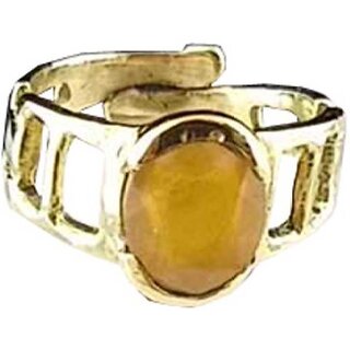 Natural And Certified Yellow Sapphire Gold Plated Adjustable Ring Natural And Certified Yellow Sapphire Gold Plated Adjustable Ring