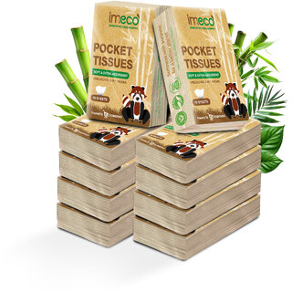                       IMECO Facial Pocket Tissue, 100 Pulls (10 Pulls Pack X 10), Soft, Gentle  Travel-Friendly                                              