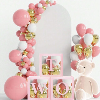 Balloon Box Two Pink 2nd Birthday Surprise Balloon Gift Box for Girls Cute Elegant Celebration Box Balloon Box Two Pink 2nd Birthday Surprise Balloon Gift Box for Girls Cute Elegant Celebration Box