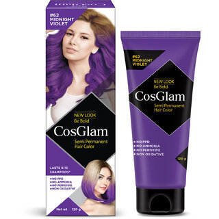                       Cosglam Semi Permanent Hair Color For Women  Men, (120g, #62 Midnight Violet)                                              