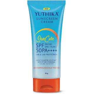 Yuthika Sunscreen Lotion SPF 50 PA+++ 80g High Protection, Non-Greasy Formula Yuthika Sunscreen Lotion SPF 50 PA+++ 80g High Protection, Non-Greasy Formula