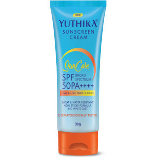 Yuthika Sunscreen Lotion SPF 50 PA+++ 30g High Protection, Non-Greasy Formula Yuthika Sunscreen Lotion SPF 50 PA+++ 30g High Protection, Non-Greasy Formula