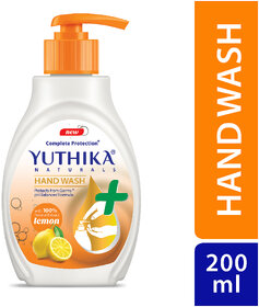 Yuthika Naturals Hand Wash 200ml Lemon - Complete Protection pH Balanced Formula