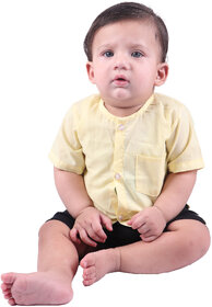 Kid Kupboard Cotton Baby Boys Shirt, Yellow, Half-Sleeves, 9-12 Months KIDS7788