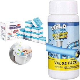 antiq world Toilet Bowl Cleaner tablet with Powerful Drain Blockage Cleaner Sink Cleaner Powder