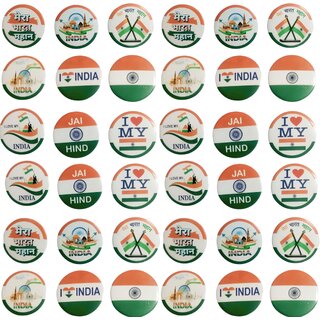                       India Flag Badge Tricolor Badge Brooch Badge Pack Of 36                                              