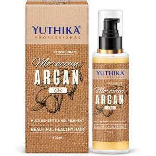                       Yuthika Argan Oil Hair Serum Moroccan Oil 100ml - Ultra-Smooth  Shiny, Tames Frizz                                              