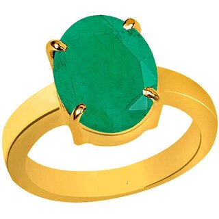                       NATURAL EMERALD (PANNA) STONE WITH PANCHDHATU ADJUSTABLE RING                                              