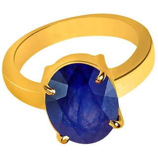                       NATURAL BLUE SAPPHIRE (NEELAM) STONE WITH PANCHDHATU ADJUSTABLE RING                                              