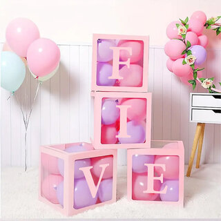 Fun Town Bubble Balloon Box FIVE Pink 5th Birthday Decoration Kit for Baby Girl Pack of 4 Boxes Fun Town Bubble Balloon Box FIVE Pink 5th Birthday Decoration Kit for Baby Girl Pack of 4 Boxes