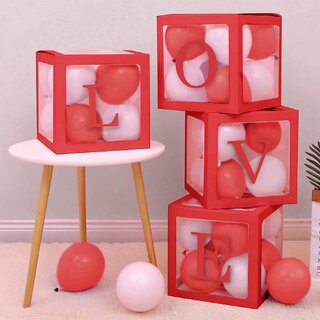 Fun Town Bubble Balloon Box LOVE Red Valentines Day, Wedding Anniversary Decoration Kit Pack of 4 Boxes Fun Town Bubble Balloon Box LOVE Red Valentines Day, Wedding Anniversary Decoration Kit Pack of 4 Boxes