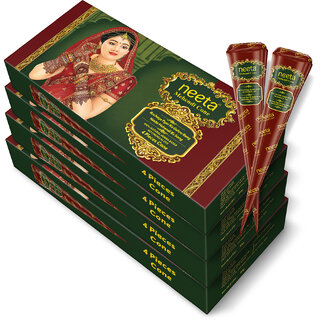 Ready to Use Mehendi Cone for Hand Design Pack of 4 (4 Henna Cones Each, 20g) Ready to Use Mehendi Cone for Hand Design Pack of 4 (4 Henna Cones Each, 20g)