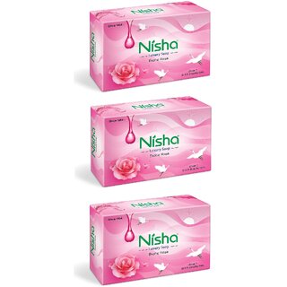 Nisha Soaps For Bath 100g - Exotic Rose, Enriched with Natural Ingredients (Pack OF 3) Nisha Soaps For Bath 100g - Exotic Rose, Enriched with Natural Ingredients (Pack OF 3)