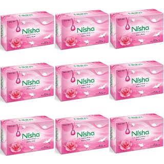                       Nisha Soaps  For Bath 100g - Exotic Rose, Enriched with Natural Ingredients (Pack OF 9)                                              