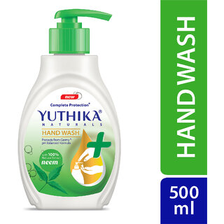                       Yuthika Naturals Hand Wash 750ml Lemon - 100 Natural Extracts, pH Balanced                                              