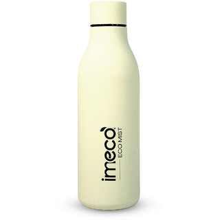                       IMECO ECO MIST Stainless Steel Pastel Water Bottle, Leakproof  Lightweight (500 ml, White) BPA Free, Rust Resistant                                              