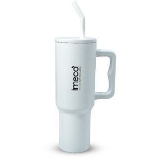 IMECO ECO SIPPER ULTRA Stainless Steel Sipper with Straw, Straw Cleaner (1.2L, White) BPA Free, Leak-Proof Tumbler IMECO ECO SIPPER ULTRA Stainless Steel Sipper with Straw, Straw Cleaner (1.2L, White) BPA Free, Leak-Proof Tumbler