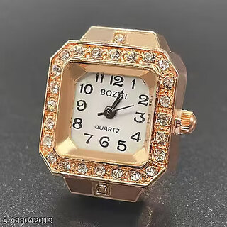                       Adjustable Ring Watch Stylish Elastic Finger Ring Watches for Men Women Clear Dial Quartz Timepiece for Valentine's Day                                              
