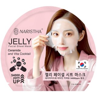 NARISTHA Ceramide Jelly Facial Sheet Mask with Vita Cocktail Moisture Retention, Skin Barrier Repair Hydration Boost NARISTHA Ceramide Jelly Facial Sheet Mask with Vita Cocktail Moisture Retention, Skin Barrier Repair Hydration Boost