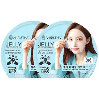 NARISTHA Jelly Facial Sheet Mask with Hyaluronic Acid Vita Cocktail Blend All Skin Types Pack 2 NARISTHA Jelly Facial Sheet Mask with Hyaluronic Acid Vita Cocktail Blend All Skin Types Pack 2