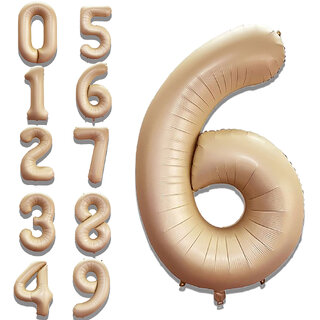 Fun Town Solid Beige 6 Number Foil Balloons 32 Fun Town Solid Beige 6 Number Foil Balloons 32