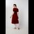 JADIIDA Beautiful Embroidery Women Hakoba Cotton A-line Kurta  (Maroon)