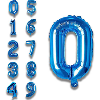                       Fun Town Solid Blue 0 /Zero Number Foil Balloons 32