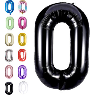 Fun Town Solid Black 0 zero Number Foil Balloons 32 Fun Town Solid Black 0 zero Number Foil Balloons 32