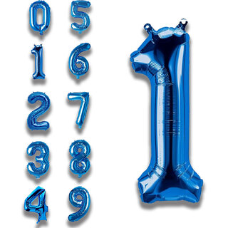 Fun Town Solid Blue 1 one Number Foil Balloons 32 Fun Town Solid Blue 1 one Number Foil Balloons 32