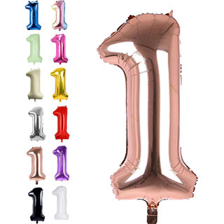                       Fun Town Solid Rose Gold 1 one Number Foil Balloons 32