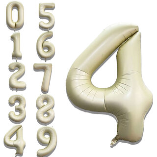Fun Town Solid White 4 Number Foil Balloons 32 Fun Town Solid White 4 Number Foil Balloons 32