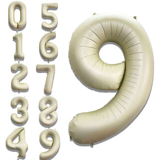                       Fun Town Solid White 9 Number Foil Balloons 32