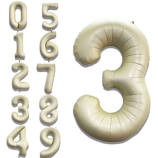 Fun Town Solid White 3 Number Foil Balloons 32 Fun Town Solid White 3 Number Foil Balloons 32