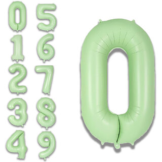                       Party Bird Solid Green 0/ Zero Number Foil Balloons 32