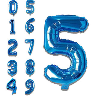                       Party Bird Solid Blue 5 Number Foil Balloons 32