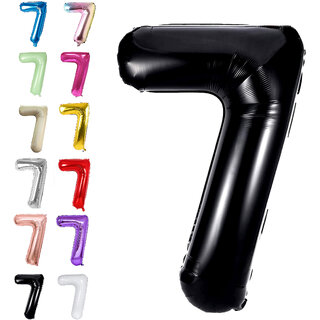                       Party Bird Solid Black 7 Number Foil Balloons 32