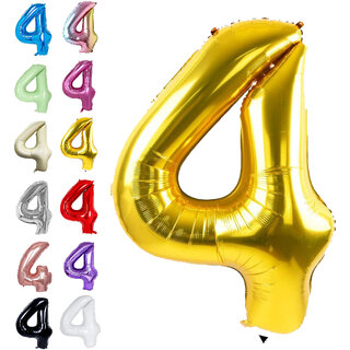 Party Bird Solid Gold 4 Number Foil Balloons 32 Party Bird Solid Gold 4 Number Foil Balloons 32