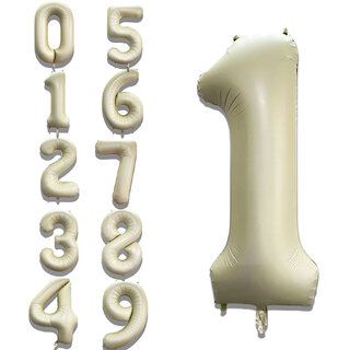 Party Bird Solid White 1 Number Foil Balloons 32 Party Bird Solid White 1 Number Foil Balloons 32