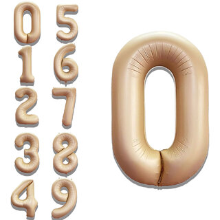 Party Bird Solid Beige 0/Zero Number Foil Balloons 32 Party Bird Solid Beige 0/Zero Number Foil Balloons 32