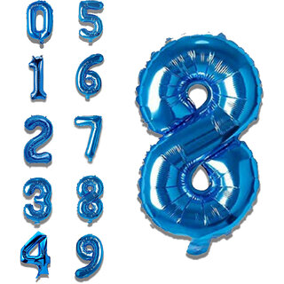                      Party Bird Solid Blue 8 Number Foil Balloons 32