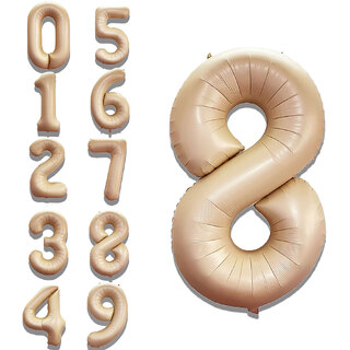                       Party Bird Solid Beige 8 Number Foil Balloons 32