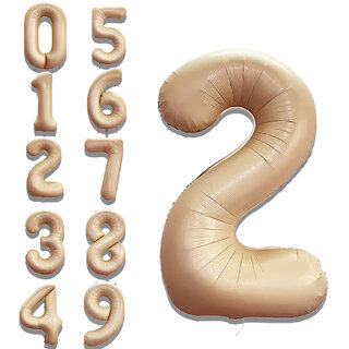                       Party Bird Solid Beige 2/two Number Foil Balloons 32