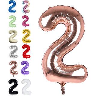 Party Bird Solid Rose Gold 2 two Number Foil Balloons 32 Party Bird Solid Rose Gold 2 two Number Foil Balloons 32