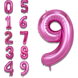Party Bird Solid Pink 9 nine Number Foil Balloons 32 Party Bird Solid Pink 9 nine Number Foil Balloons 32