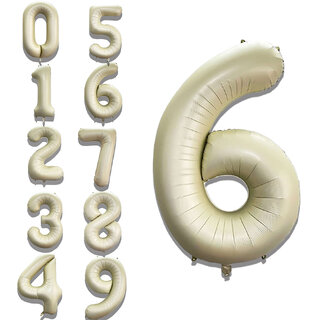 Party Bird Solid White 6 Number Foil Balloons 32 Party Bird Solid White 6 Number Foil Balloons 32