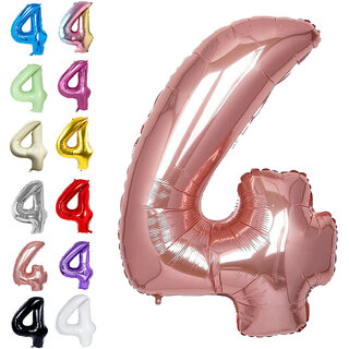                       Party Bird Solid Rose Gold 4 Number Foil Balloons 32